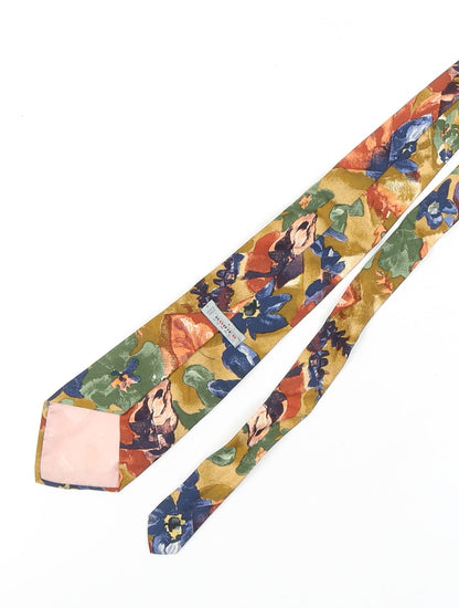 Rodier Men's Multicoloured Floral Silk Tie
