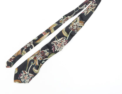 Enrico Rossini Men's Black Geometric Silk Tie