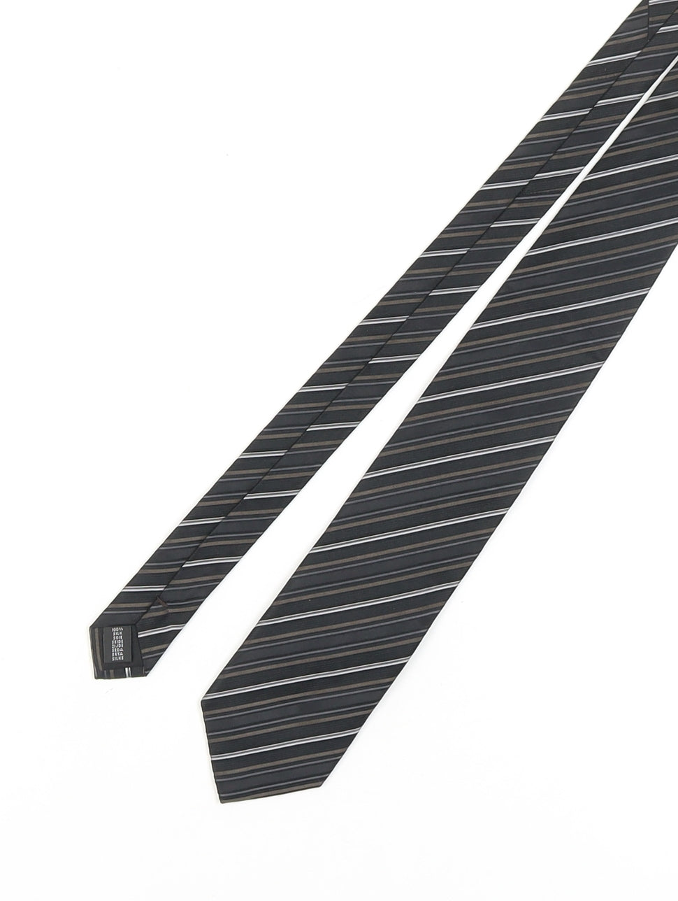 Michaelis Men's Black Striped Silk Tie