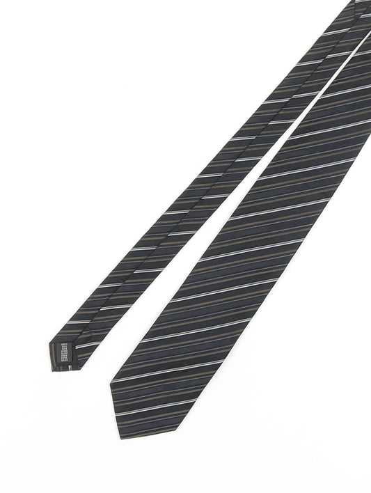 Michaelis Men's Black Striped Silk Tie