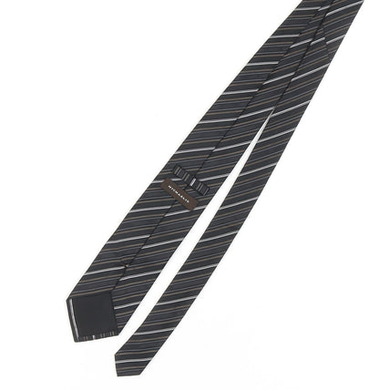 Michaelis Men's Black Striped Silk Tie
