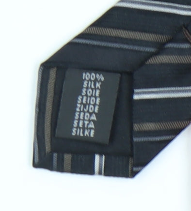 Michaelis Men's Black Striped Silk Tie