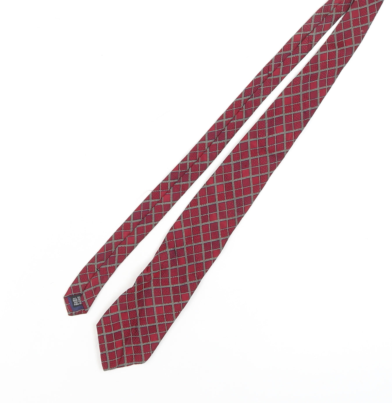 Trotter & Deane Men's Red Silk Plaid Check Tie