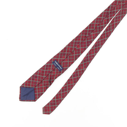 Trotter & Deane Men's Red Silk Plaid Check Tie