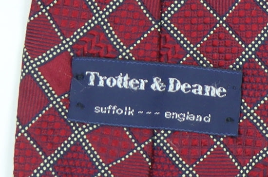 Trotter & Deane Men's Red Silk Plaid Check Tie
