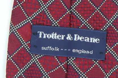 Trotter & Deane Men's Red Silk Plaid Check Tie