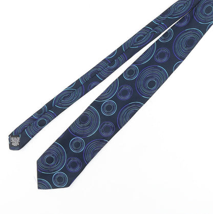 Mens Frangi Blue Geometric 100% Silk  Tie