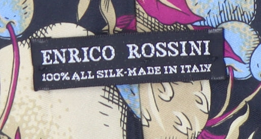 Enrico Rossini Silk Men's Multicoloured Floral Tie