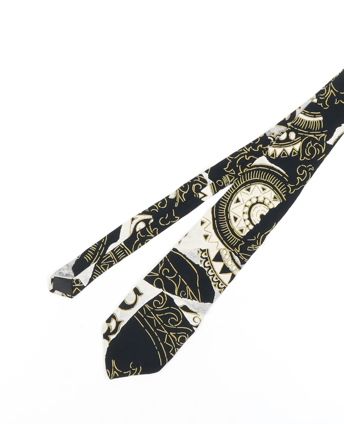 Silkworm London Men's Black Gold Geometric Tie