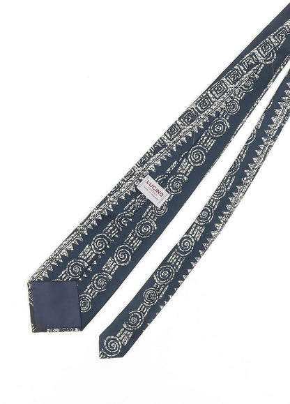 Lucino Men's Blue Geometric Polyester Tie