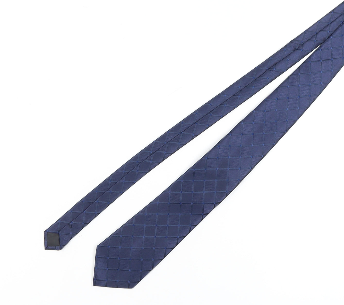 HISDERN Men's Blue Geometric Slim Tie One Size