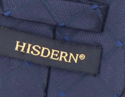 HISDERN Men's Blue Geometric Slim Tie One Size