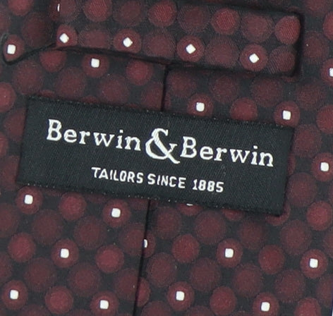 Mens Berwin & Berwin Red Polka Dot 100%  Tie