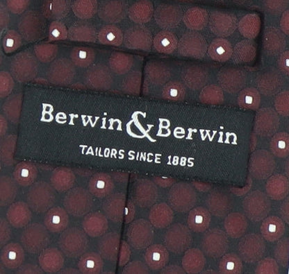 Mens Berwin & Berwin Red Polka Dot 100%  Tie