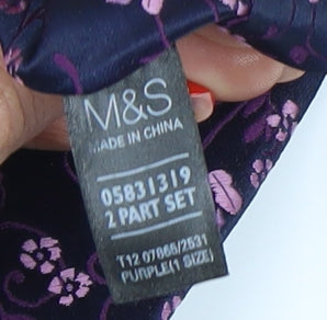 Marks and Spencer Men's Purple Floral Designer Tie