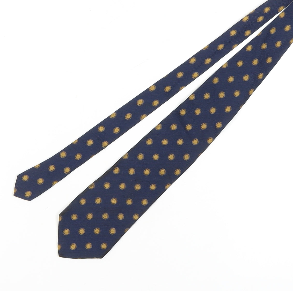 Mens Blazer Blue Polka Dot 100% Silk Slim Tie