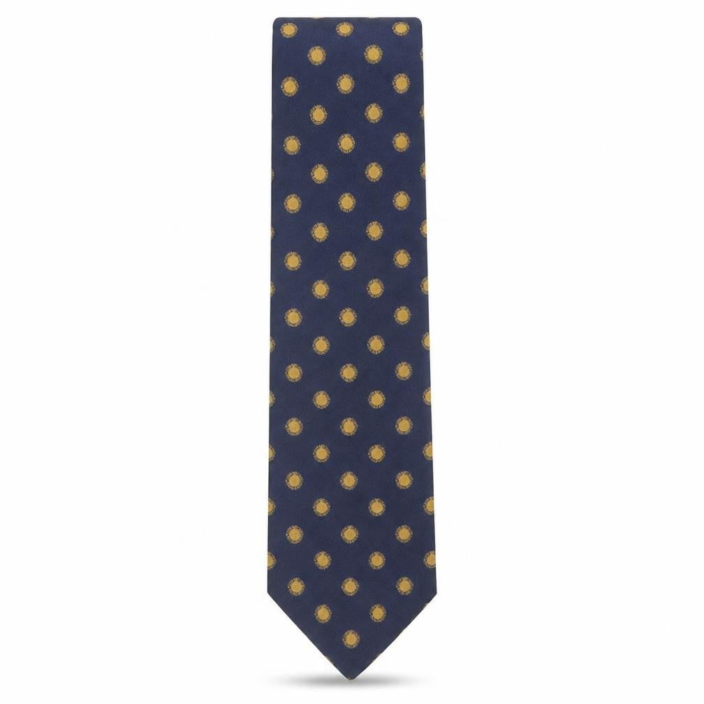 Mens Blazer Blue Polka Dot 100% Silk Slim Tie
