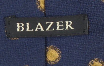 Mens Blazer Blue Polka Dot 100% Silk Slim Tie