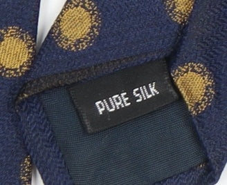 Mens Blazer Blue Polka Dot 100% Silk Slim Tie