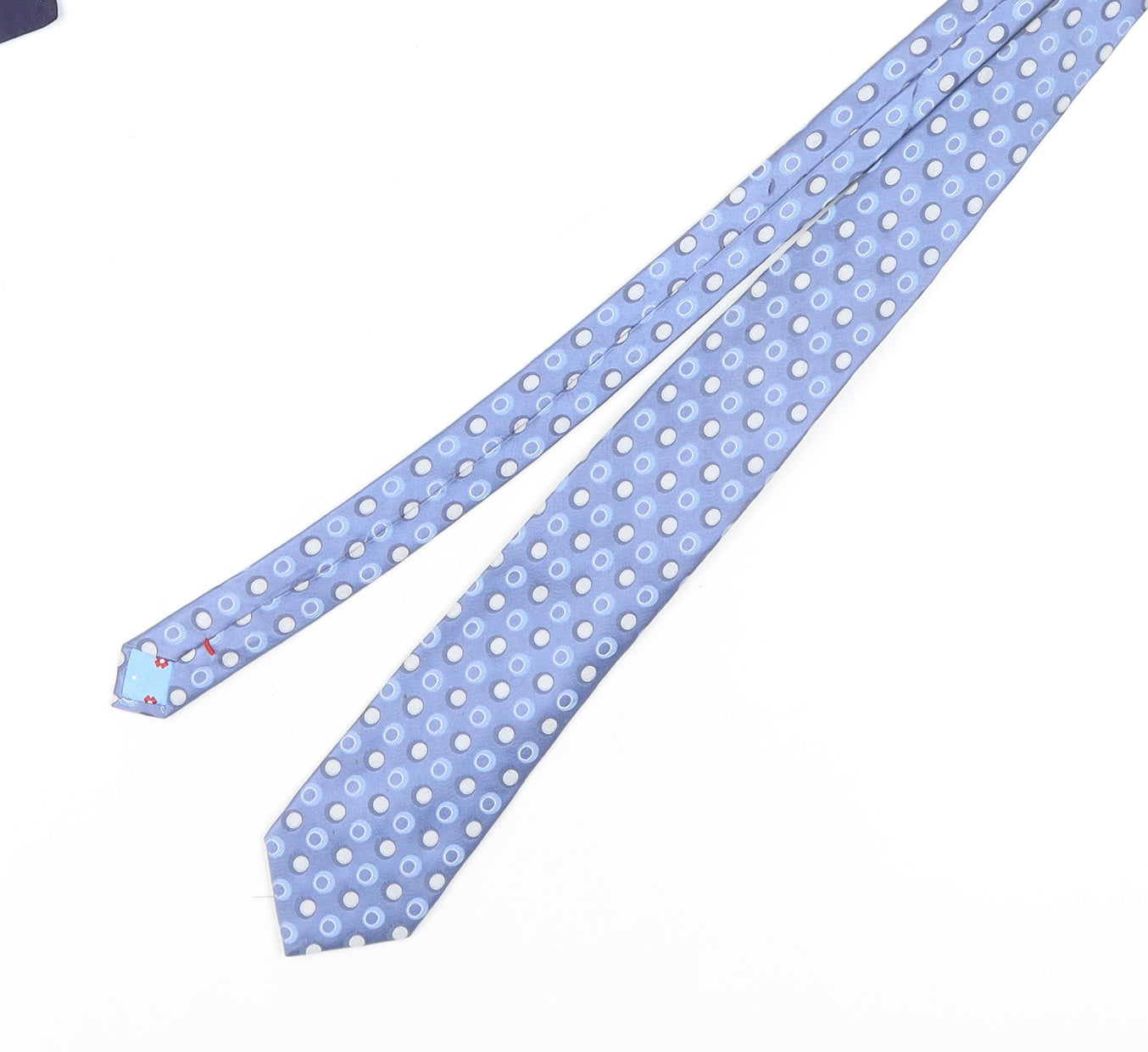 Mens Daniel Hechter Blue Polka Dot 100% Silk  Tie