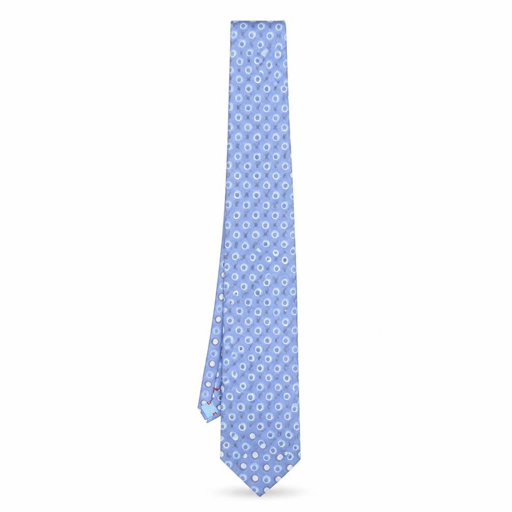Mens Daniel Hechter Blue Polka Dot 100% Silk  Tie