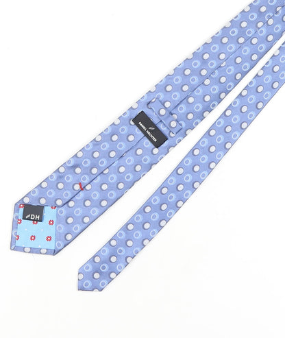 Mens Daniel Hechter Blue Polka Dot 100% Silk  Tie