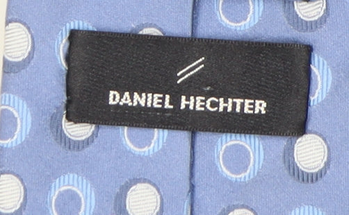 Mens Daniel Hechter Blue Polka Dot 100% Silk  Tie