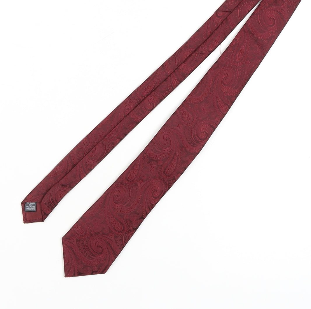 Moss 1851 Men's Red Paisley Silk Tie