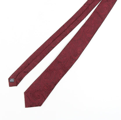 Moss 1851 Men's Red Paisley Silk Tie