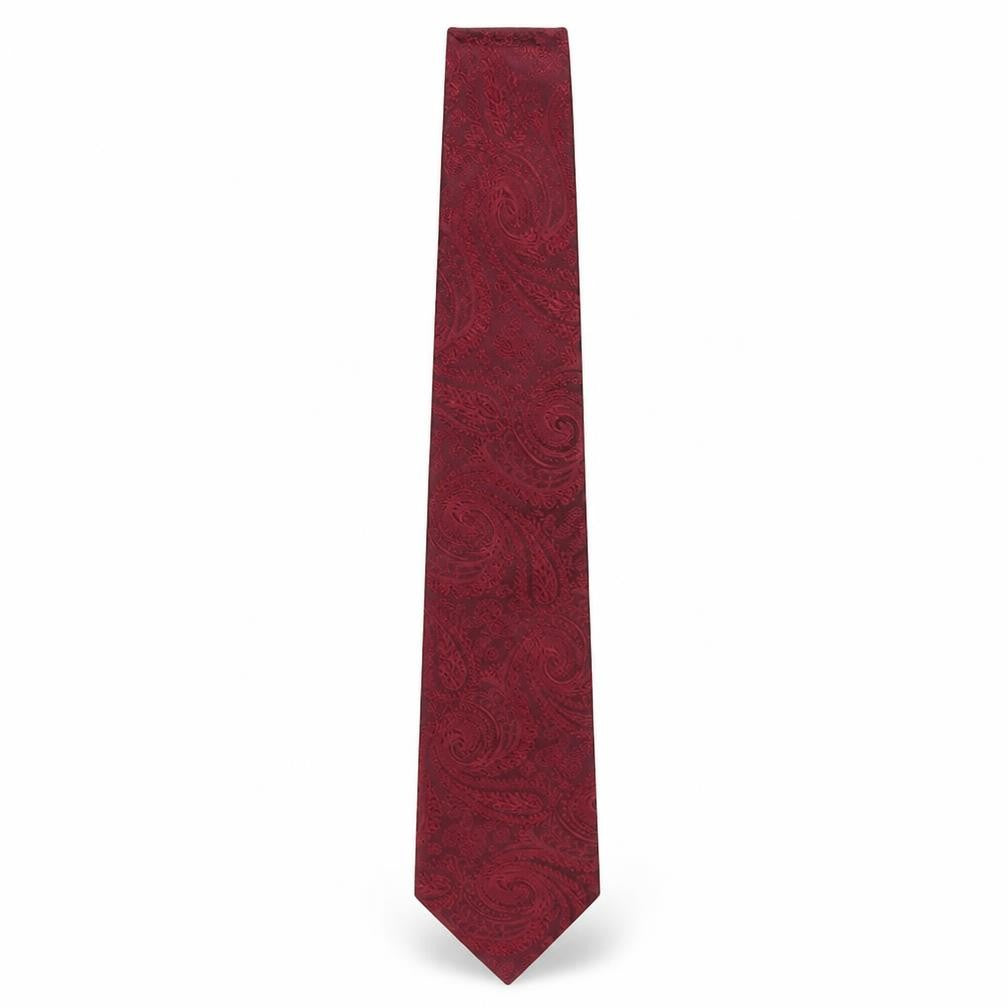 Mens Moss 1851 Red Paisley 100% Silk  Tie