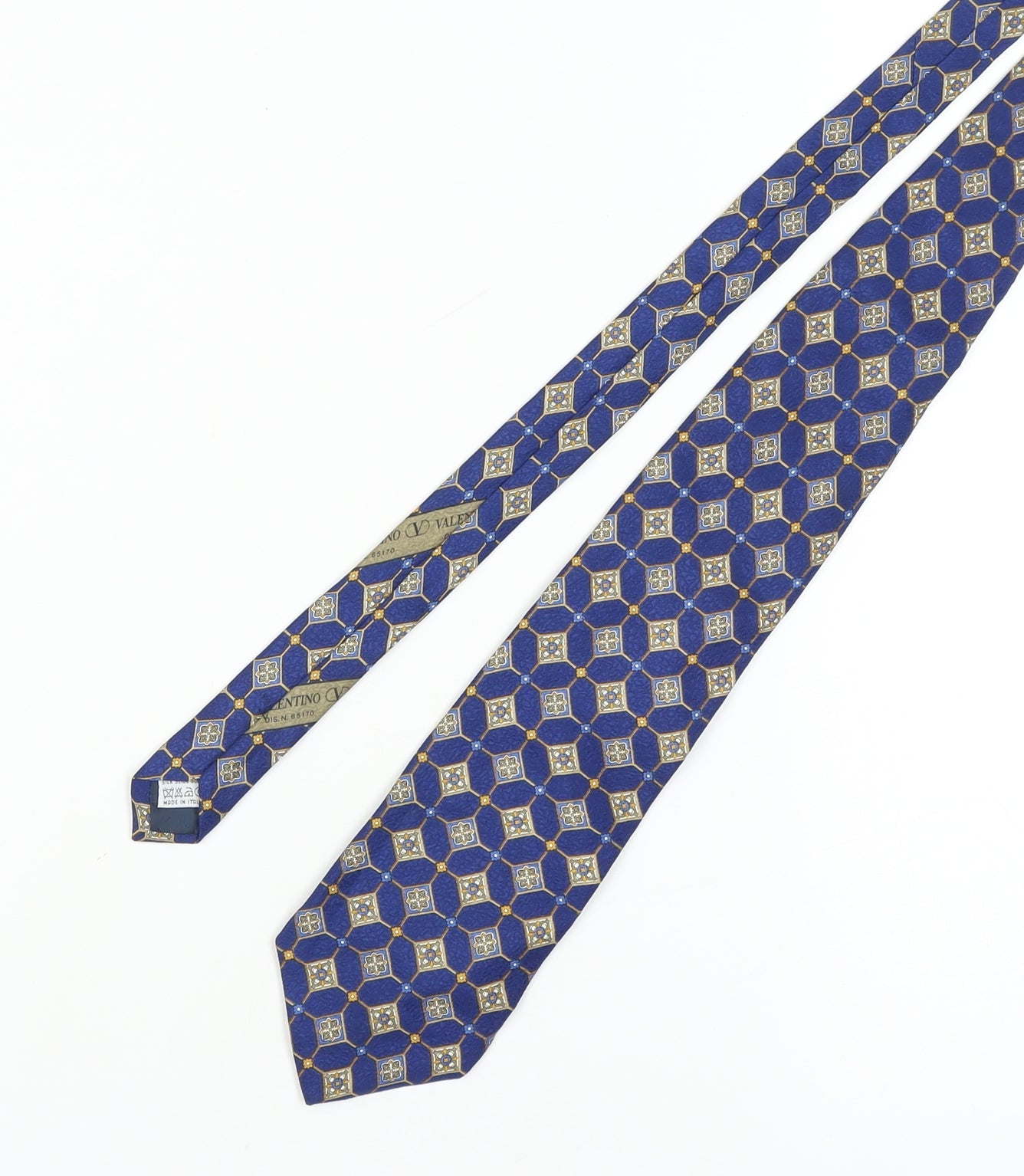Valentino Men's Blue Geometric Silk Designer Tie