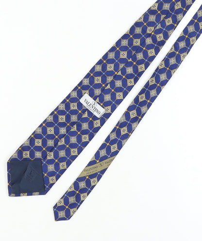 Valentino Men's Blue Geometric Silk Designer Tie