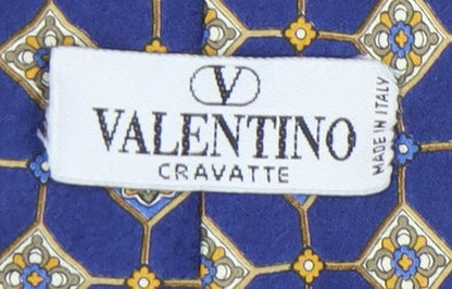 Valentino Men's Blue Geometric Silk Designer Tie