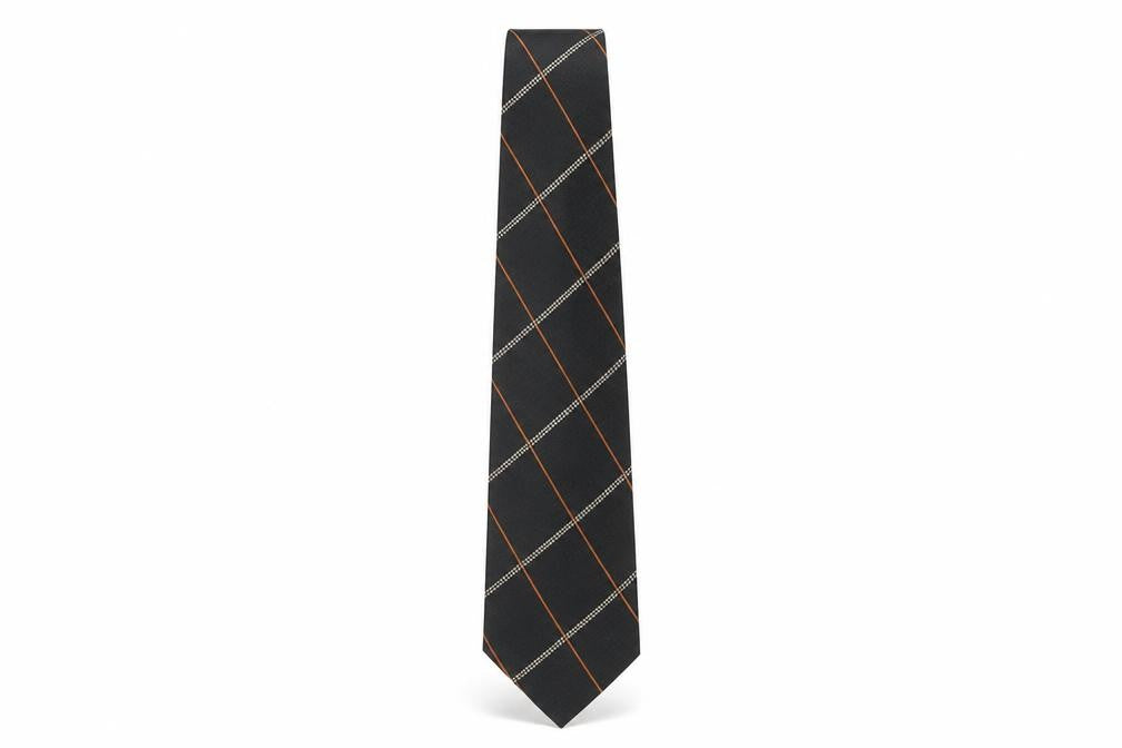 Mens Pierre Cardin Black Plaids & Checks 100% Silk  Tie