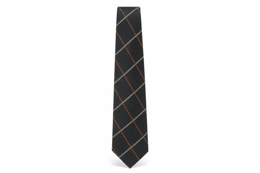Mens Pierre Cardin Black Plaids & Checks 100% Silk  Tie