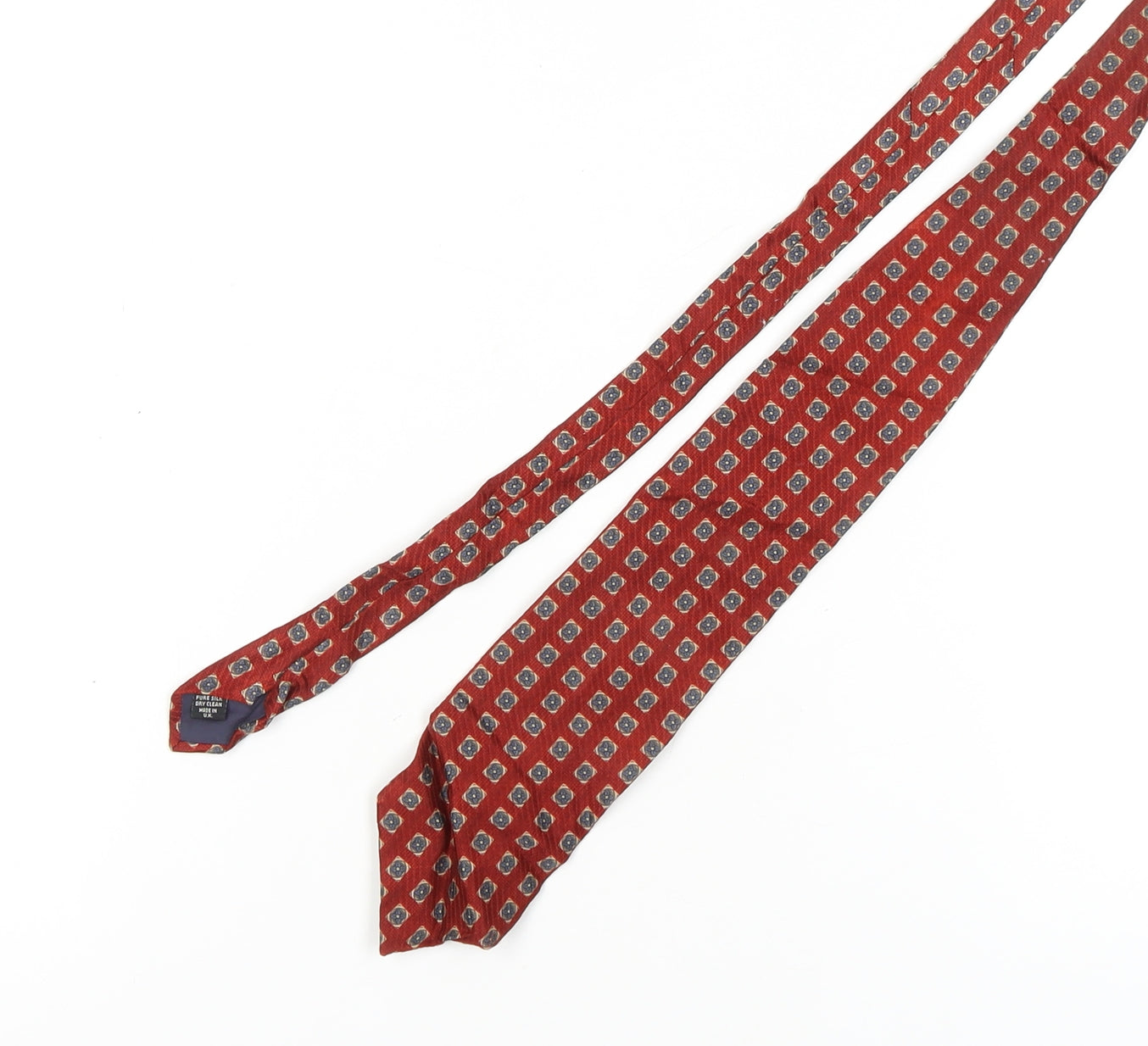 Pierre Cardin Red Silk Geometric Tie for Men