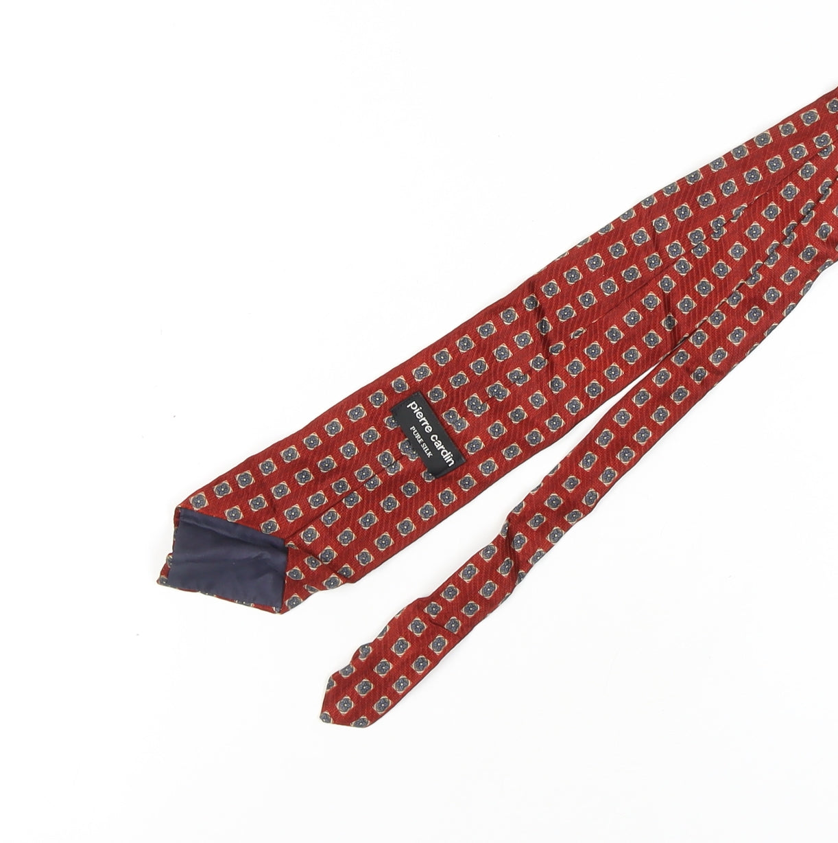 Pierre Cardin Red Silk Geometric Tie for Men