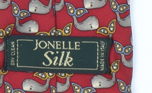 Jonelle Silk Red Animal Print Men's Tie