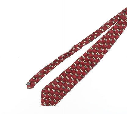 Mens Beaufort Red Animal Print 100% Silk  Tie