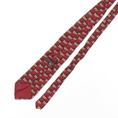 Mens Beaufort Red Animal Print 100% Silk  Tie