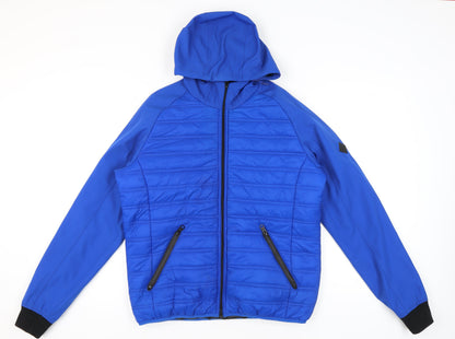 Mens UK Size M Threadbare Blue Puffer Jacket