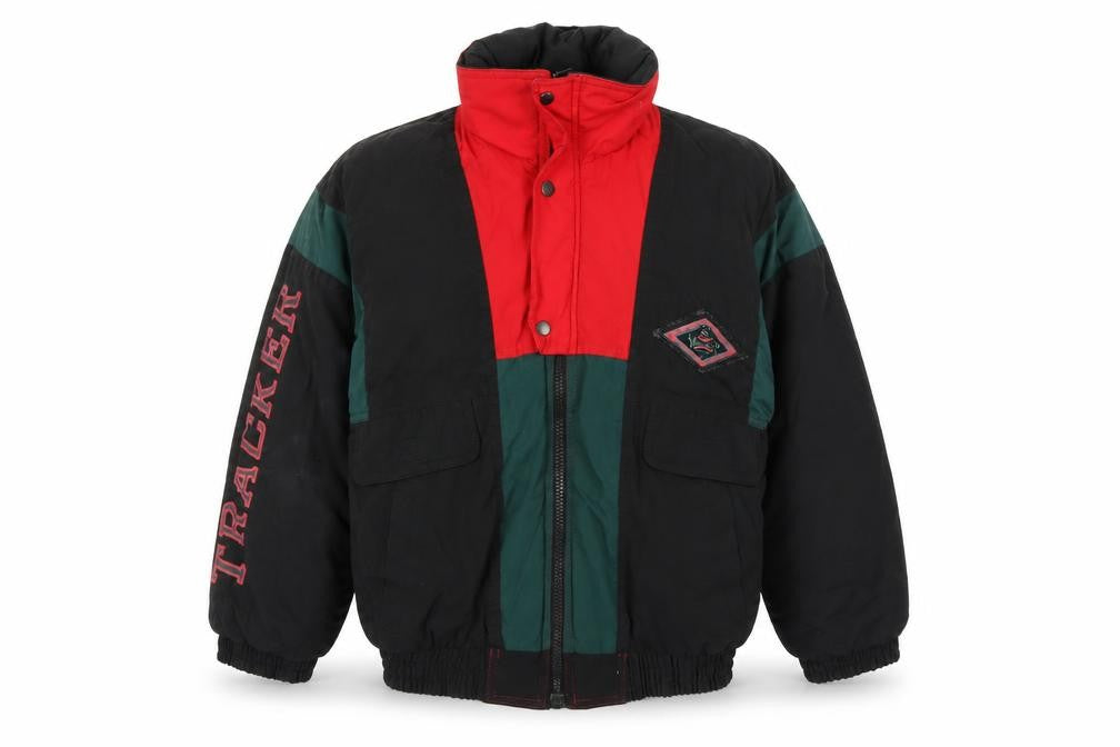 Front view of Wavelength boys’ black colourblock jacket 9-10 years