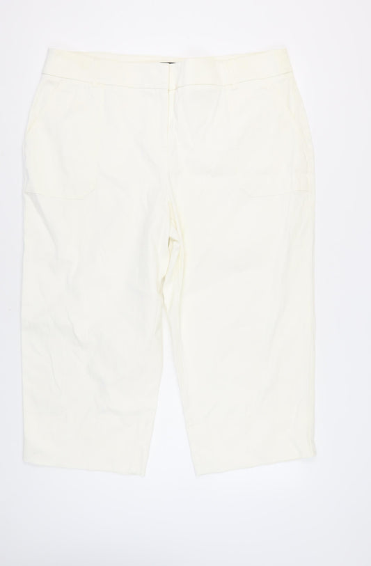 Womens UK Size 22 NEXT Regular Fit  White Trousers