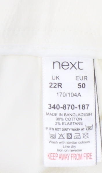 Womens UK Size 22 NEXT Regular Fit  White Trousers
