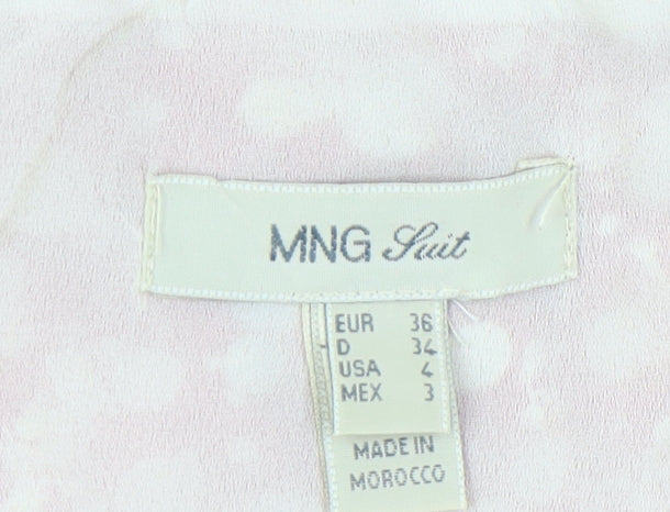 MNG Women's Red Floral Bubble Hem Skirt, Size 8