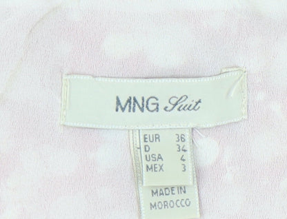 MNG Women's Red Floral Bubble Hem Skirt, Size 8