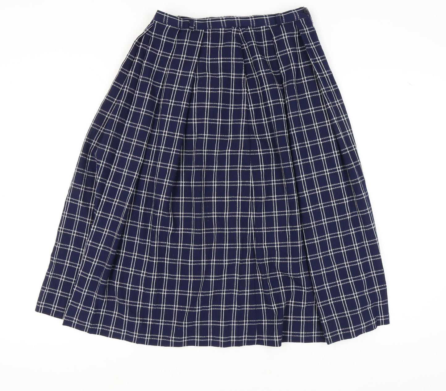 Eastex Women's Blue Plaid Midi Pleated Skirt - Size 12
