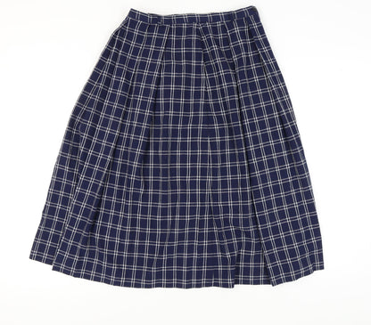 Eastex Women's Blue Plaid Midi Pleated Skirt - Size 12