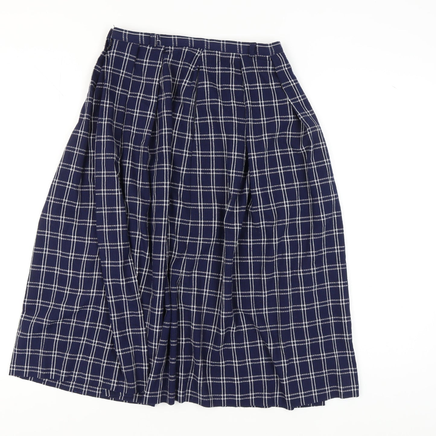 Eastex Women's Blue Plaid Midi Pleated Skirt - Size 12