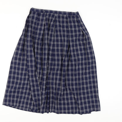 Eastex Women's Blue Plaid Midi Pleated Skirt - Size 12